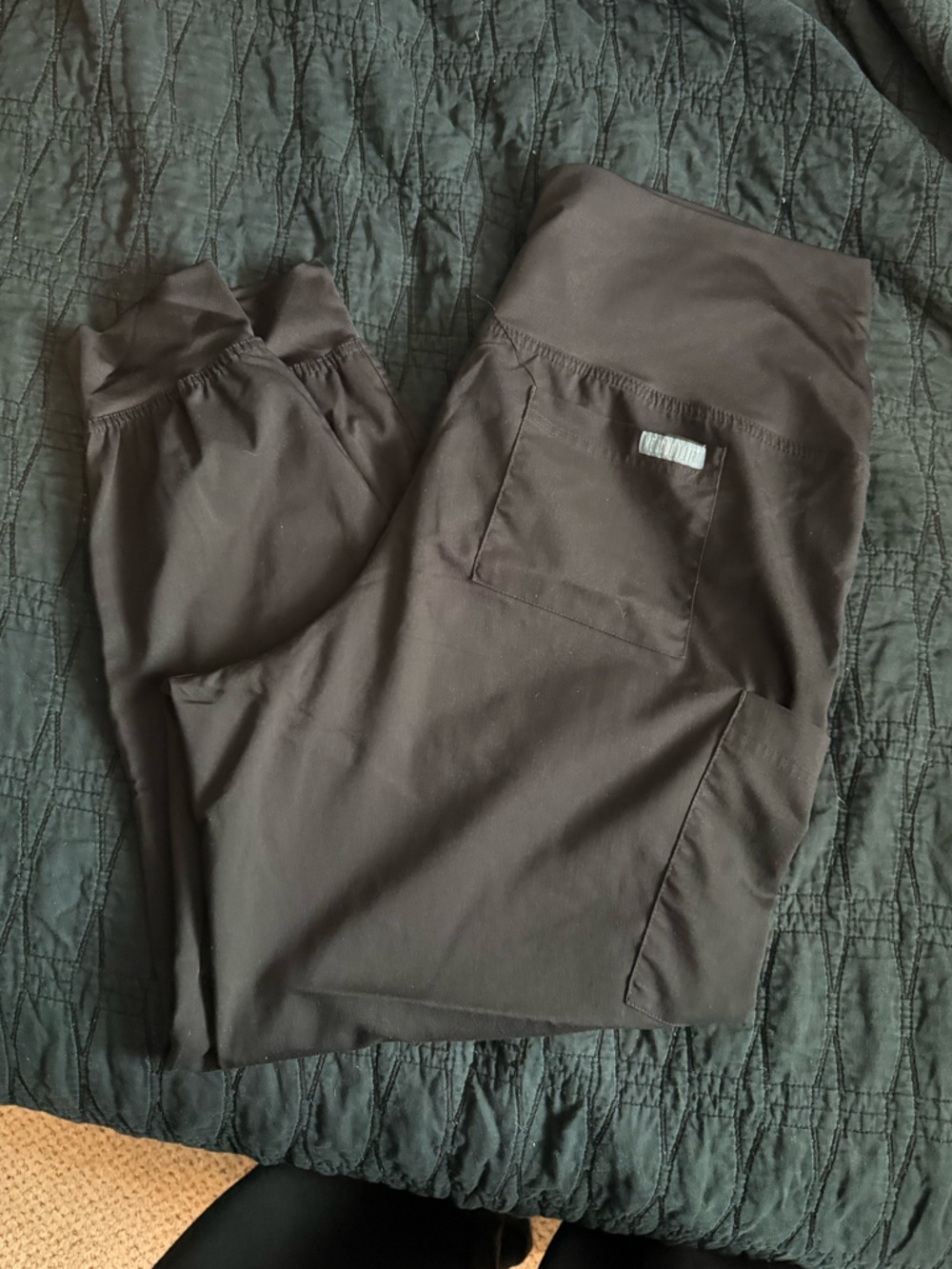 Med Couture Maternity Scrubs Black Jogger Pants